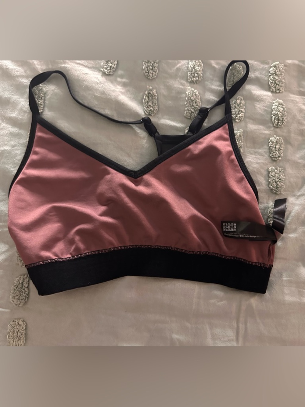 Victoria’s Secret Mauve Bralette w/ Mesh Racer Back Black Trim Shimmer Logo - Picture 9 of 15